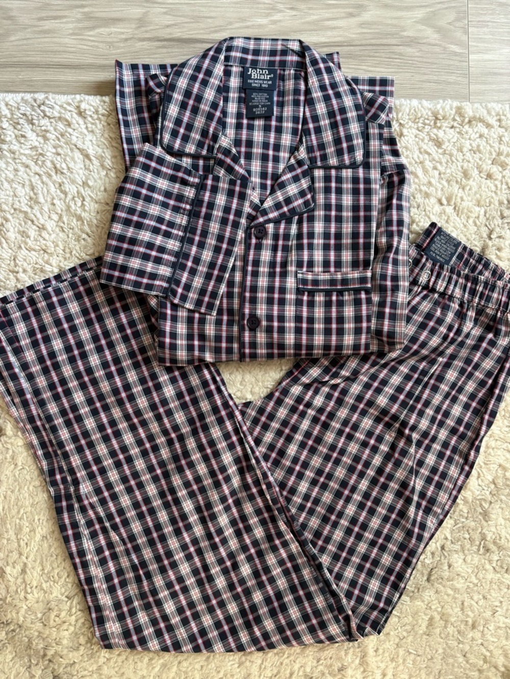 New Men’s John Blair Plaid Pajama Set - Size Small